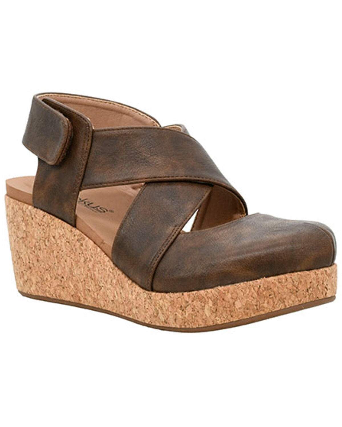 Image #1 - Corkys Women's Case Closed Wedge Shoes, Chocolate, hi-res