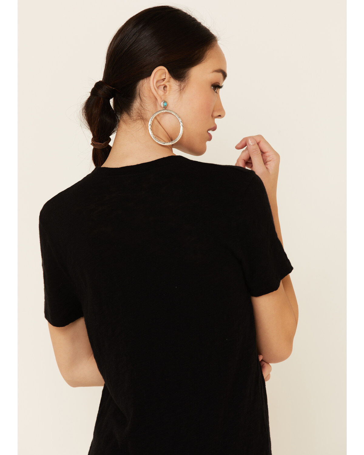 Image #4 - Revel Women's Let Love In Graphic Slub Short Sleeve Tee, Black, hi-res