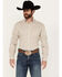 Stetson Men's Geo Print Long Sleeve Button Down Western Shirt, Brown, hi-res