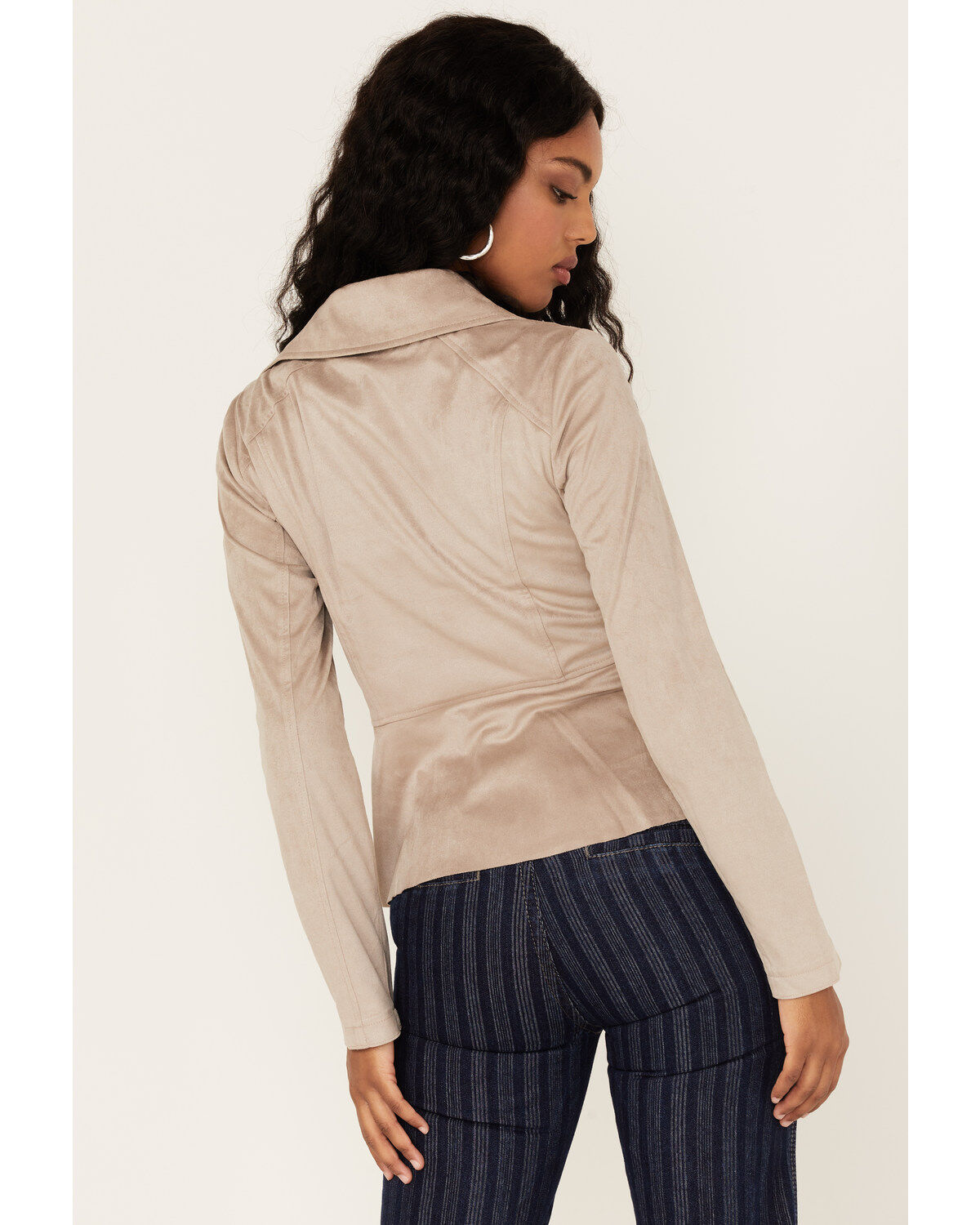 Image #4 - Shyanne Women's Ruffle Faux Suede Moto Jacket, , hi-res
