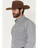 Image #2 - Cinch Men's Geo Print Long Sleeve Button-Down Western Shirt, Navy, hi-res