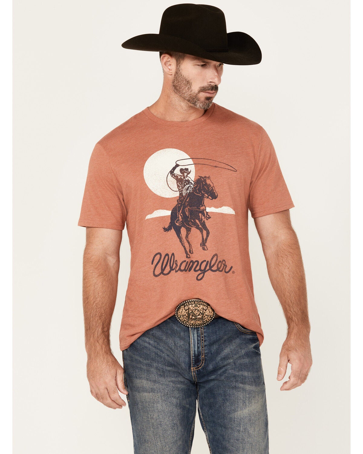 Image #1 - Wrangler Men's Roping Cowboy Short Sleeve Graphic T-Shirt, , hi-res