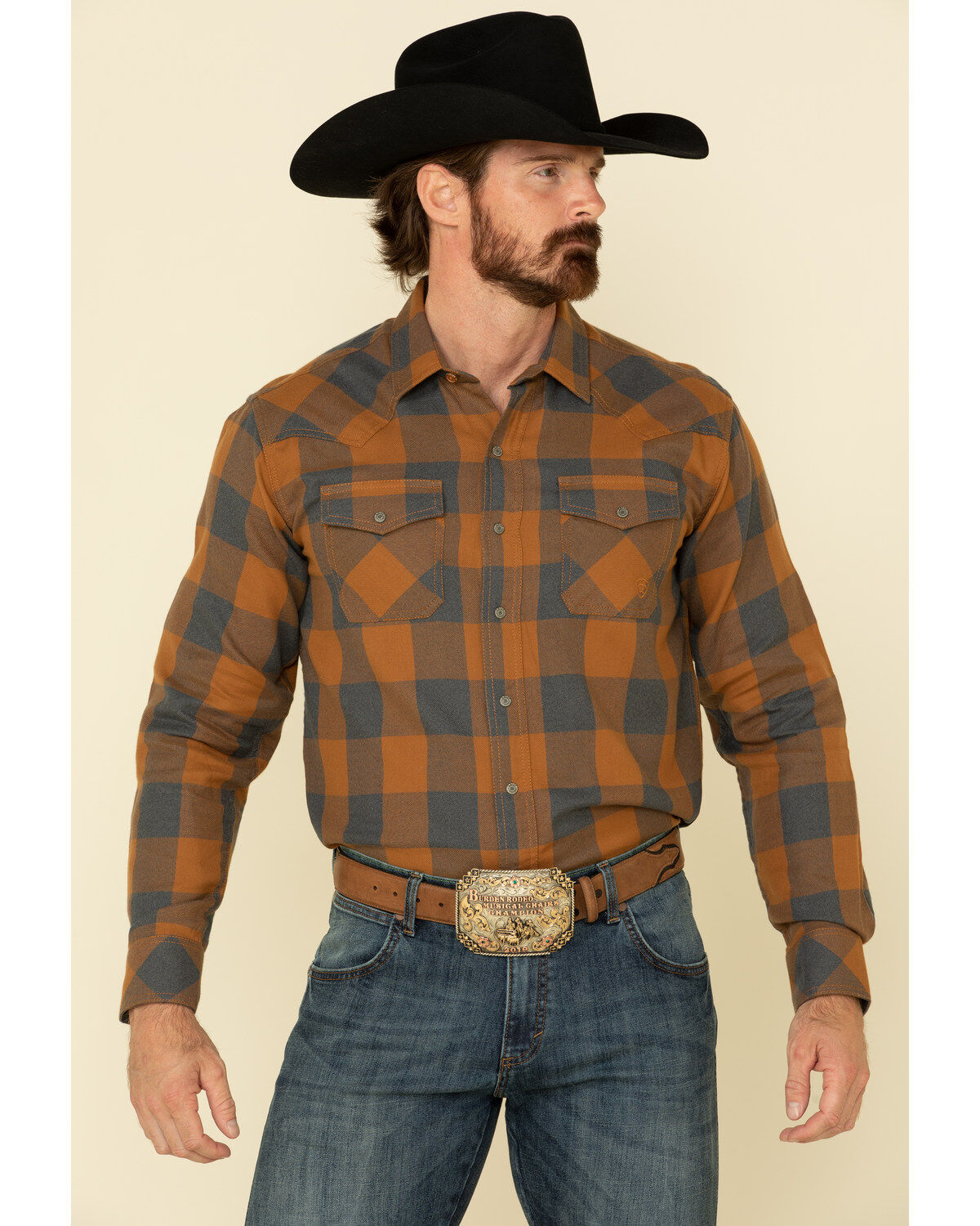 Image #1 - Ariat Men's Hayward Retro Large Plaid Long Sleeve Western Shirt, , hi-res