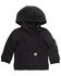 Image #1 - Carhartt Toddler Boys' Logo Zip-Up Long Sleeve Hooded Jacket, Black, hi-res