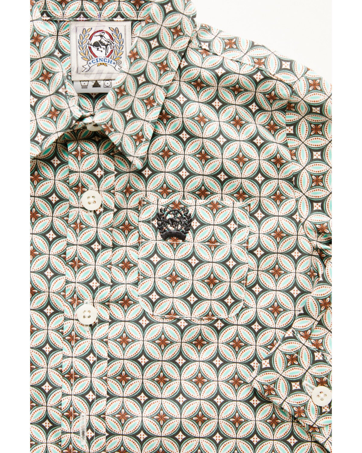 Image #2 - Cinch Infant Boys' Geo Print Long Sleeve Button-Down Western Shirt, Cream, hi-res