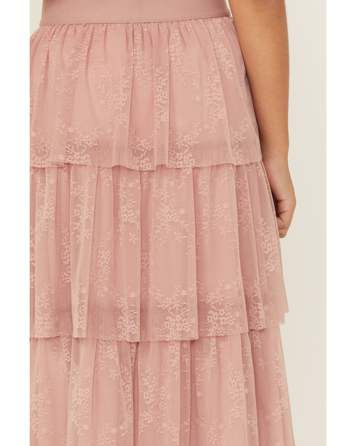 Image #4 - La La Land Girls' Tiered Maxi Skirt, Pink, hi-res