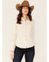 Image #1 - Shyanne Women's Plaid Print Long Sleeve Button-Down Shirt, Ivory, hi-res