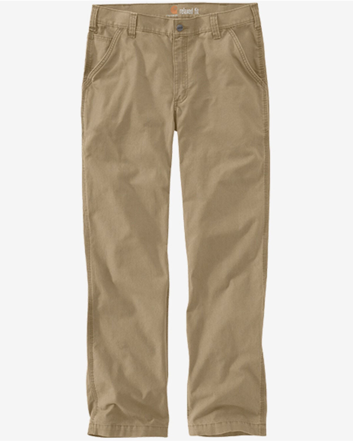 Carhartt Men's Relaxed Straight Rigby Dungaree Canvas Work Pants, Tan, hi-res