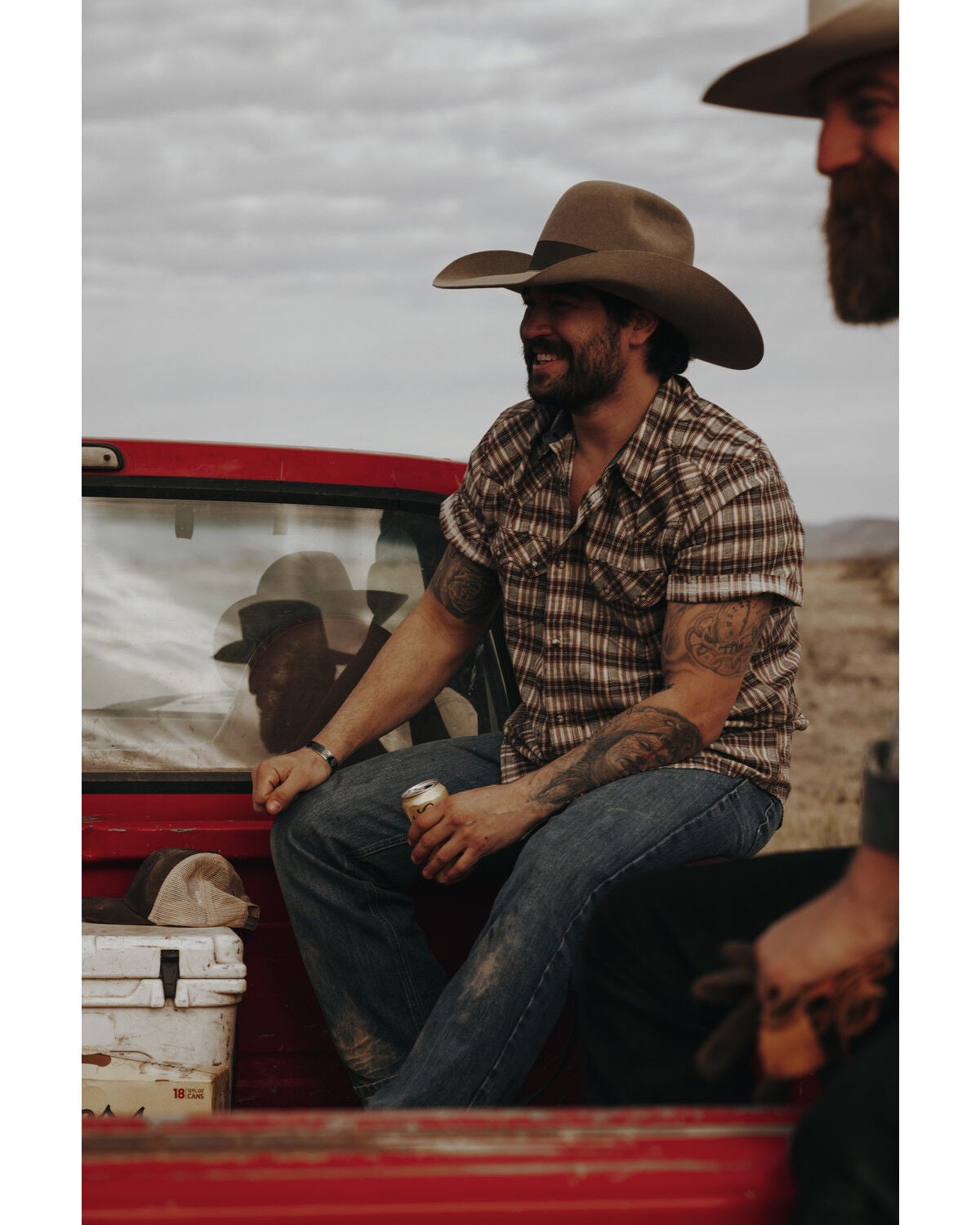 Cody James Men's Grit Plaid Print Short Sleeve Snap Western Shirt, Brown, hi-res