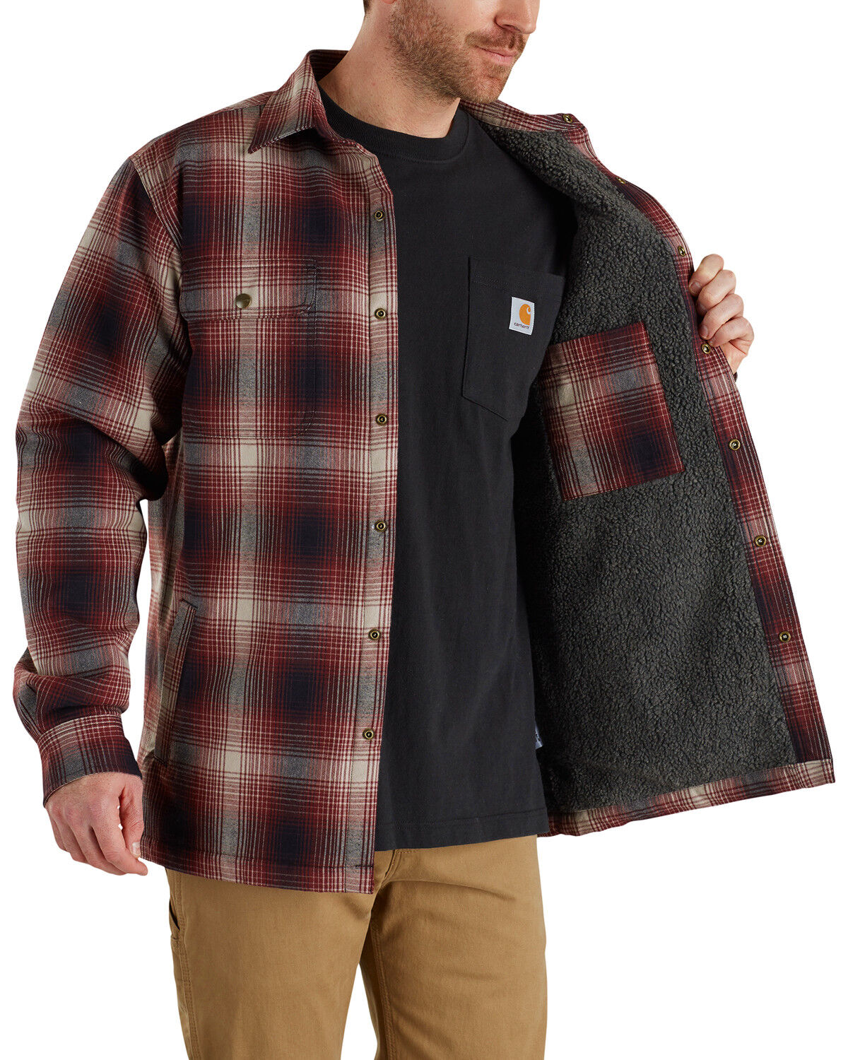 Carhartt men's hubbard sherpa lined shirt jac stores Clearance