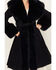 Image #3 - Azalea Wang Women's Annora Faux Fur Velvet Coat, Navy, hi-res
