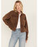Image #1 - Rock & Roll Denim Women's Corduroy Button-Down Long Sleeve Shirt, Brown, hi-res