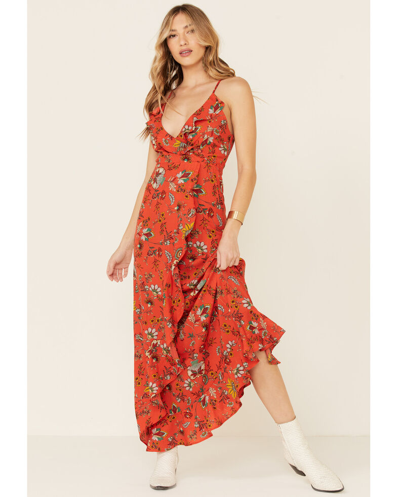 Molly Bracken Women's Red Floral Print Lace Dress | Boot Barn