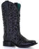 Image #1 - Corral Women's Inlay Embroidered & Stud Cowgirl Boots - Square Toe, Black, hi-res