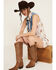 Image #1 - Panhandle Women's Boot Print Sleeveless Pearl Snap Dress, Cream, hi-res