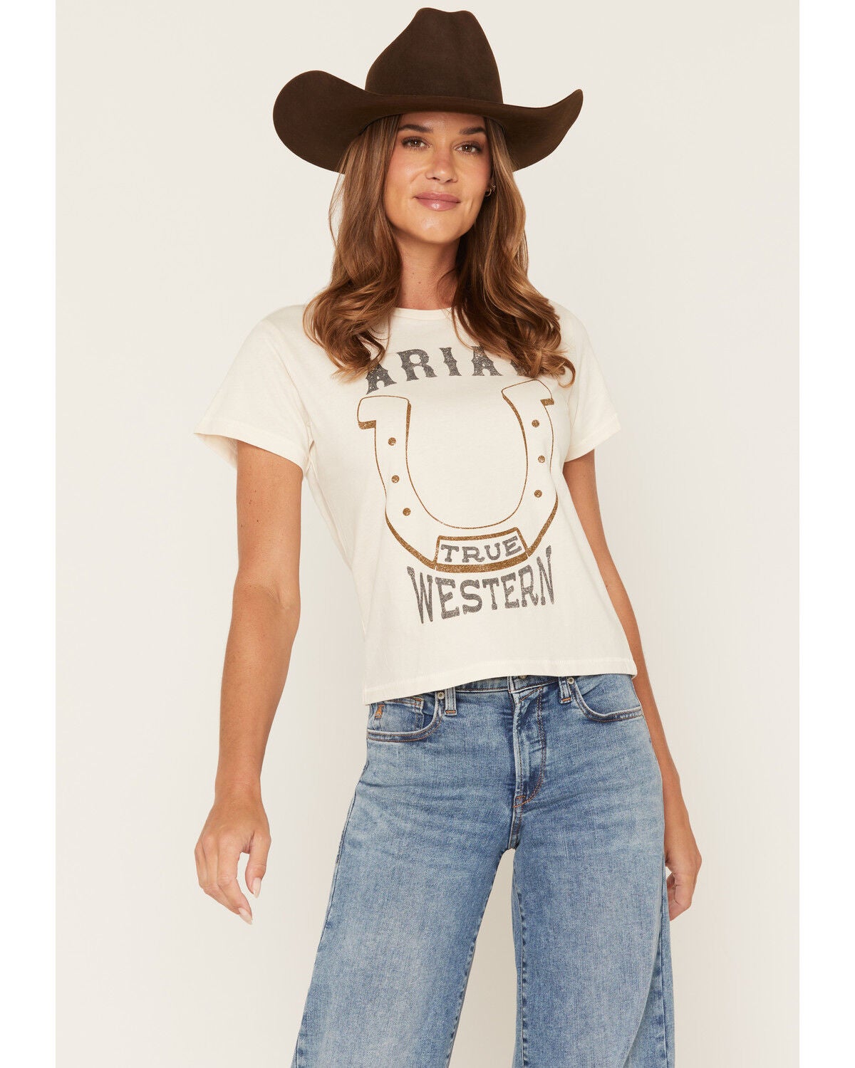Ariat Women's True West Short Sleeve Graphic Tee, White, hi-res
