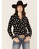 Image #1 - RRR Women's Bucking Horse Print Long Sleeve Snap Western Shirt, Black, hi-res