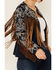 Scully Women's Demin Embroidered Floral & Beaded Stud Fringe Leather Jacket, Indigo, hi-res