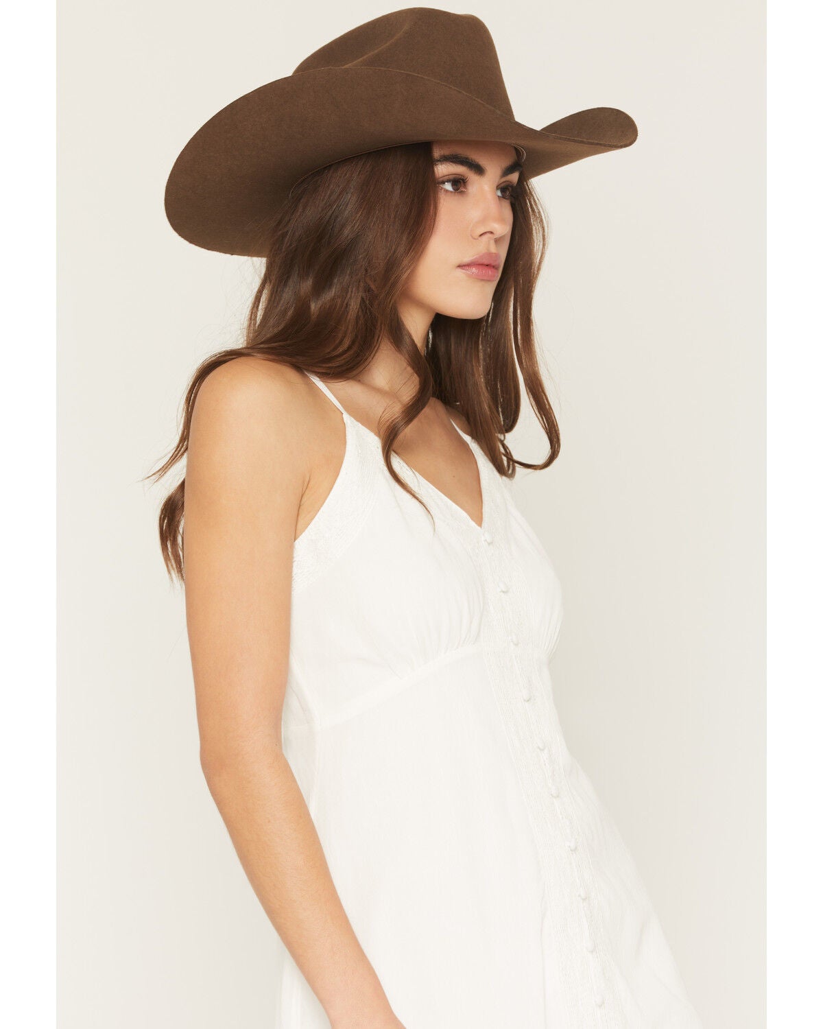 Image #3 - Shyanne Women's Button-Front Lace Trim Midi Dress, White, hi-res