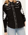 Scully Women's Floral Embroidered Long Sleeve Pearl Snap Western Shirt, Black, hi-res