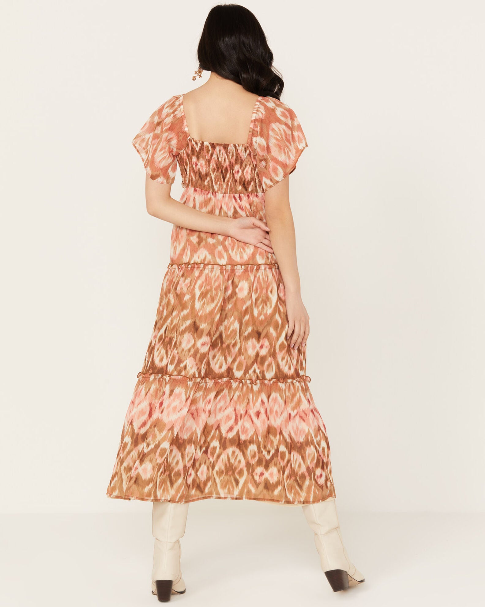 Yellow Ikat Midi Dress