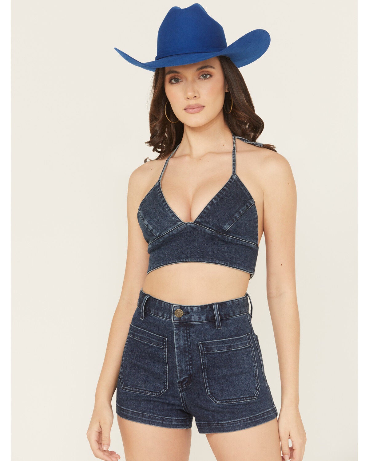 Show Me Your Mumu Women's Dark Wash Palm Springs Sleeveless Denim Shirt, Dark Wash, hi-res