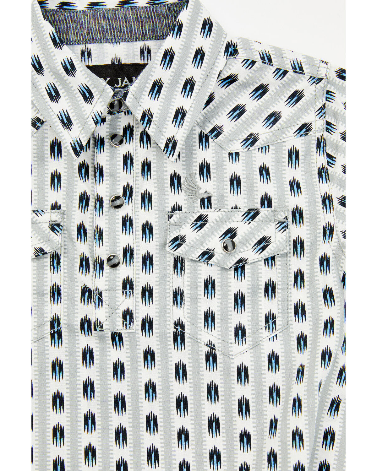 Image #2 - Cody James Infant Boys' Striped Geo Print Short Sleeve Snap Onesie, White, hi-res