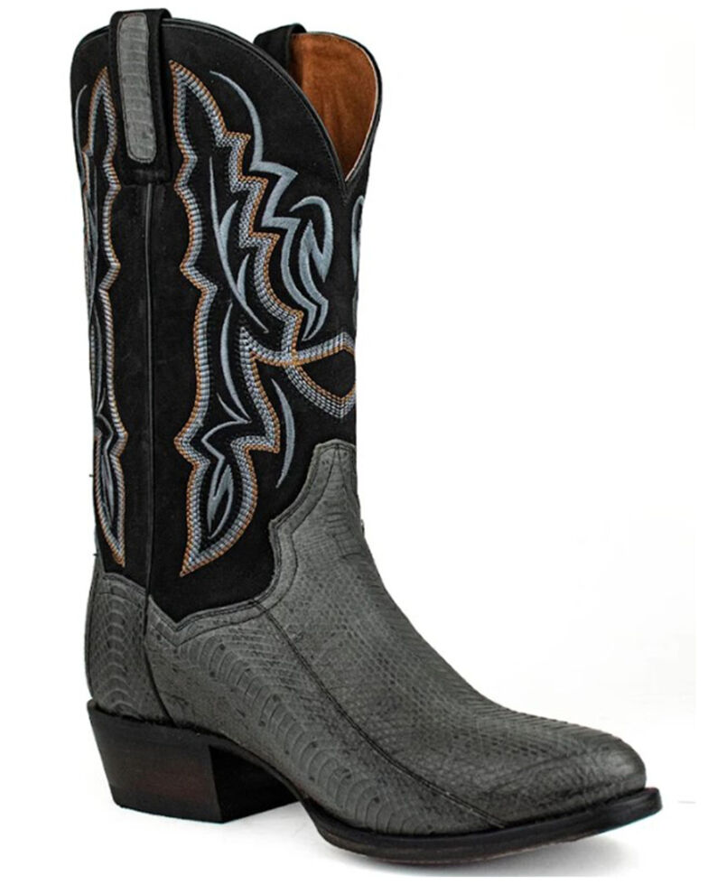 Dan Post Men's Exotic Snake Skin Western Boots - Round Toe, Grey, hi-res