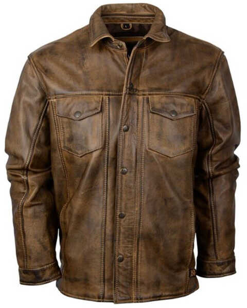 STS Ranchwear By Carroll Men's Ranch Hand Leather Jacket - 4X, Distressed Brown, hi-res