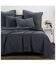 Image #1 - HiEnd Accents Charcoal Stonewashed Cotton Canvas King Coverlet Set, Charcoal, hi-res