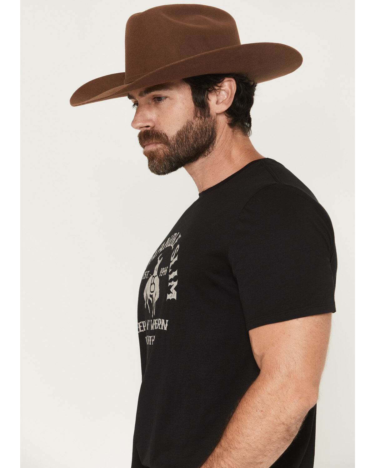 Image #2 - Panhandle Slim Men's Logo Short Sleeve Graphic T-Shirt, Black, hi-res