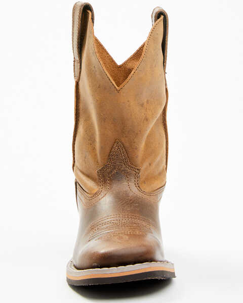 Image #4 - Smoky Mountain Youth Boys' Waylon Western Boots - Square Toe, Distressed Brown, hi-res