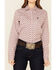 Image #3 - Cinch Women's Pink Geo Print Long Sleeve Snap Western Core Shirt, Pink, hi-res