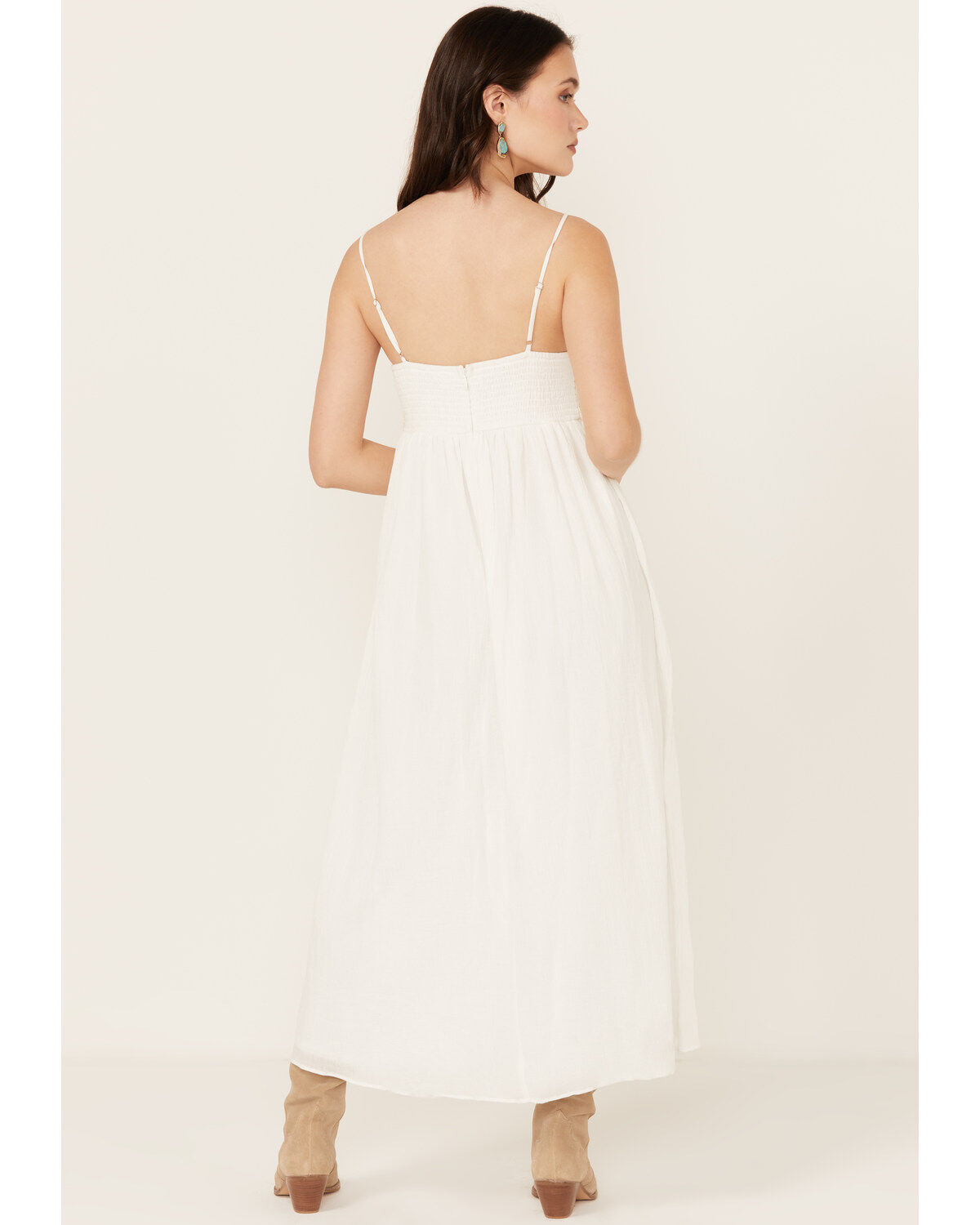 Image #4 - Yura Women's Crochet Sleeveless Midi Dress, White, hi-res