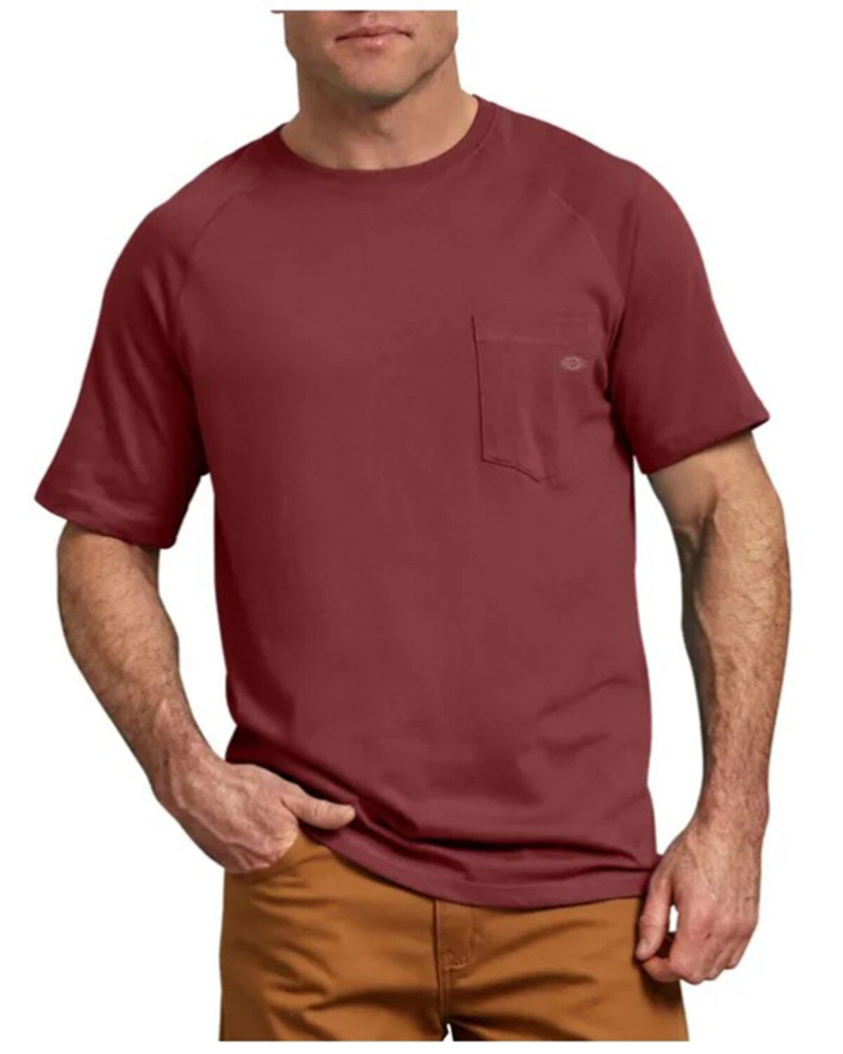 Image #1 - Dickies Men's Solid Performance Cooling Short Sleeve Work Pocket T-Shirt, Red, hi-res