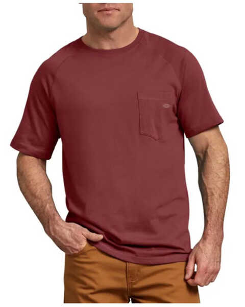 Dickies Men's Solid Performance Cooling Short Sleeve Work Pocket T-Shirt , Red, hi-res