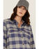 Image #2 - Ariat Women's Rebar Tunic Long Sleeve Button-Down Flannel Work Shirt, Blue, hi-res