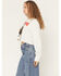 Image #2 - Budweiser Women's Cut Off Crew Neck Sweatshirt, White, hi-res