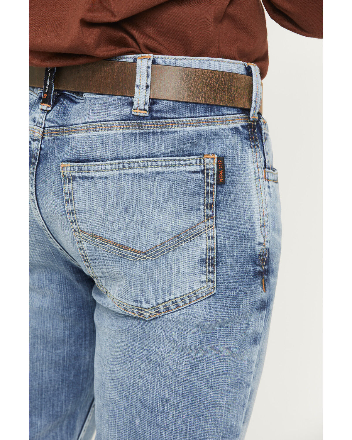 Image #4 - Cody James Men's FR Clover Leaf Wash Slim Straight Stretch Denim Jeans, Light Wash, hi-res