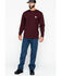 Carhartt Men's Loose Fit Heavyweight Long Sleeve Logo Pocket Work T-Shirt, Port, hi-res