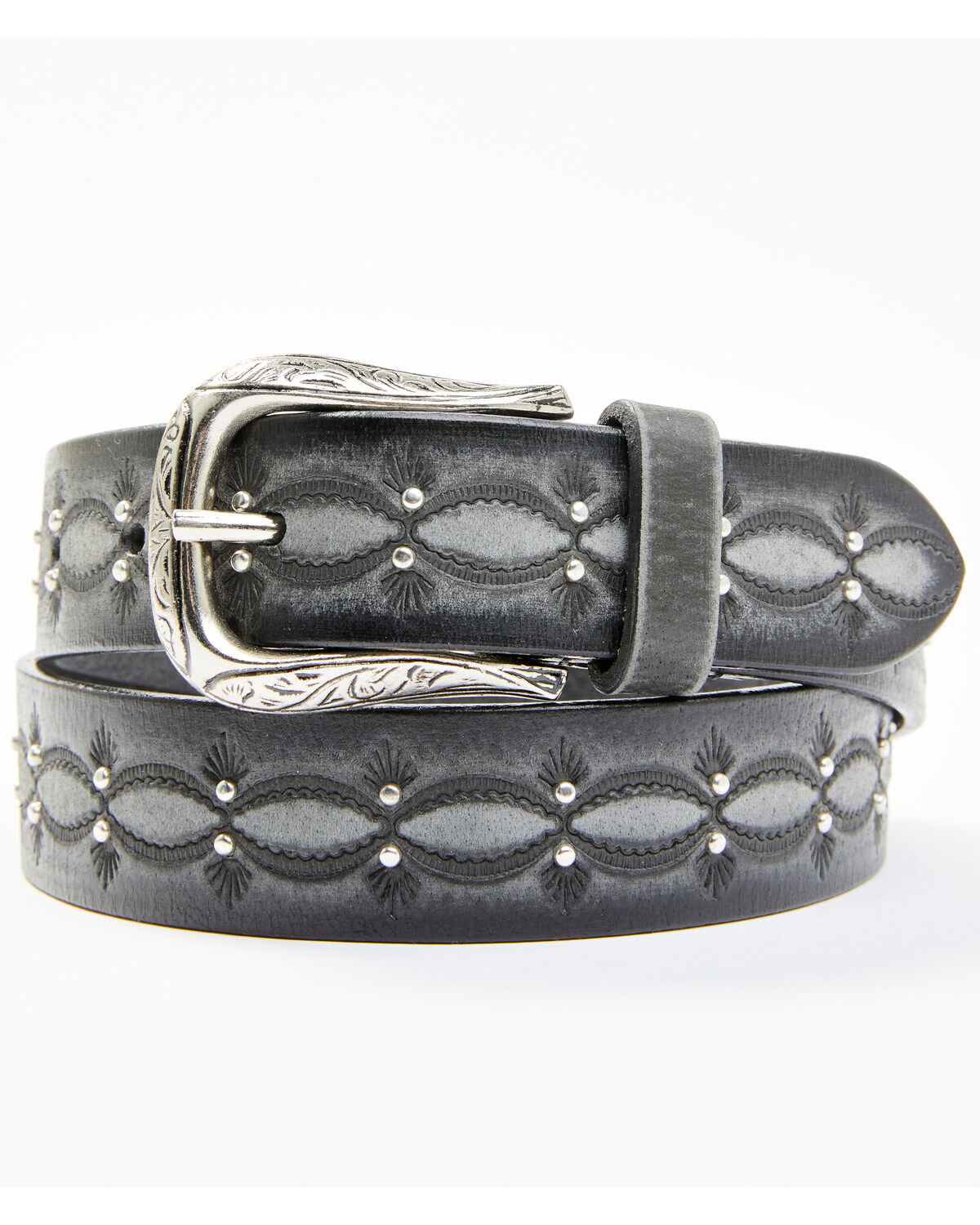 Image #1 - Shyanne Women's Embossed & Studded Leather Belt, , hi-res