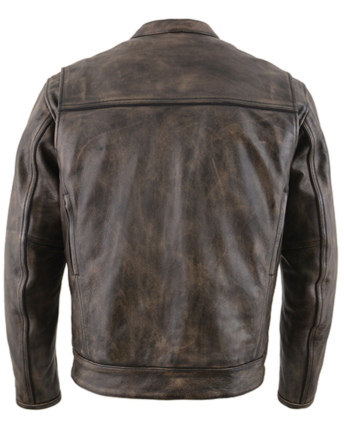 Image #2 - Milwaukee Leather Men's Distressed Concealed Carry Leather Motorcycle Jacket - 5X, Black, hi-res