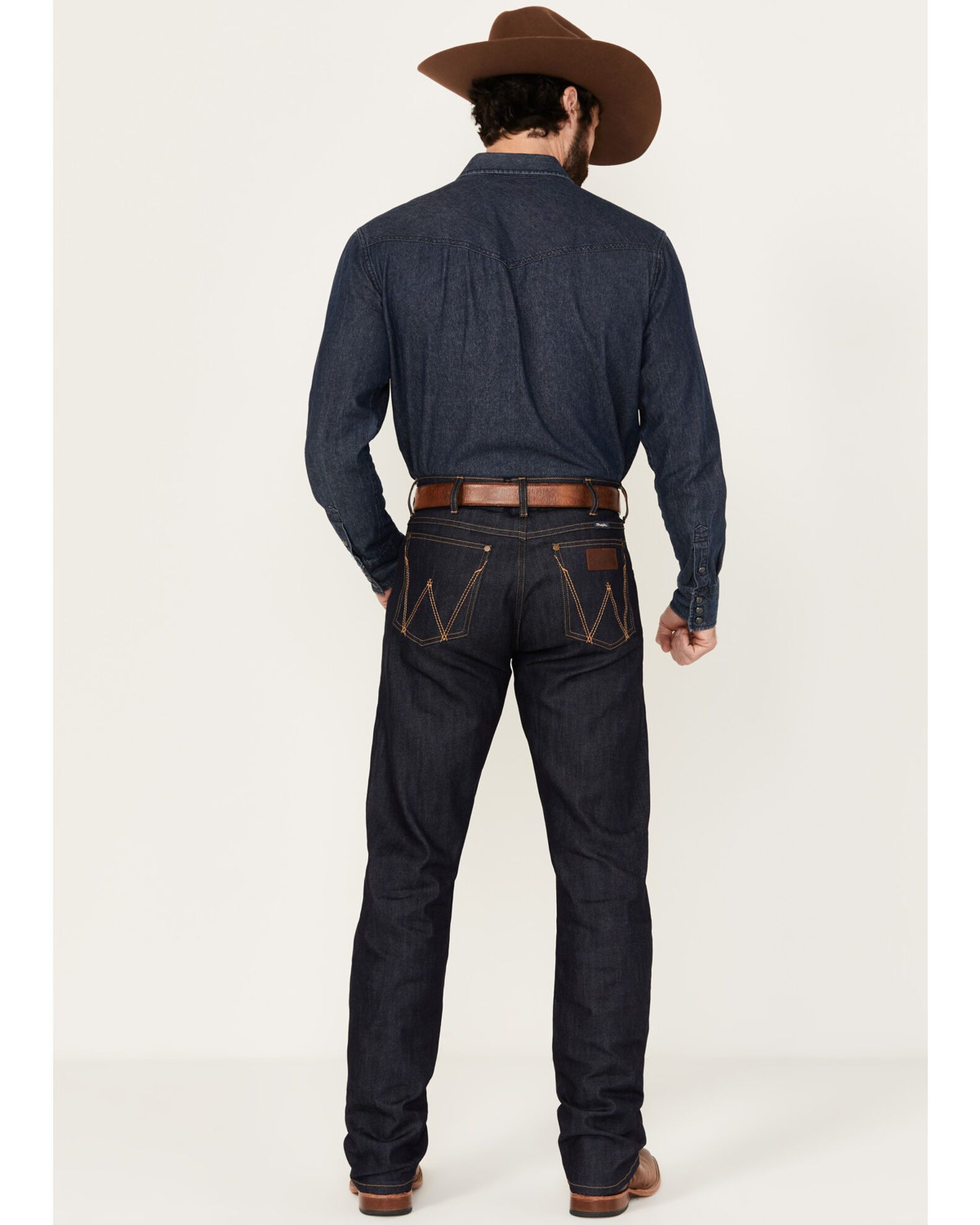 Wrangler Retro Men's Selvedge Dark Wash Slim Straight Stretch Denim ...