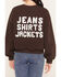 Image #4 - Wrangler Retro Women's Metallic Graphic Crew Neck Sweatshirt, Brown, hi-res