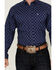 Image #3 - Ariat Men's Cade Medallion Print Long Sleeve Button-Down Western Shirt, Navy, hi-res