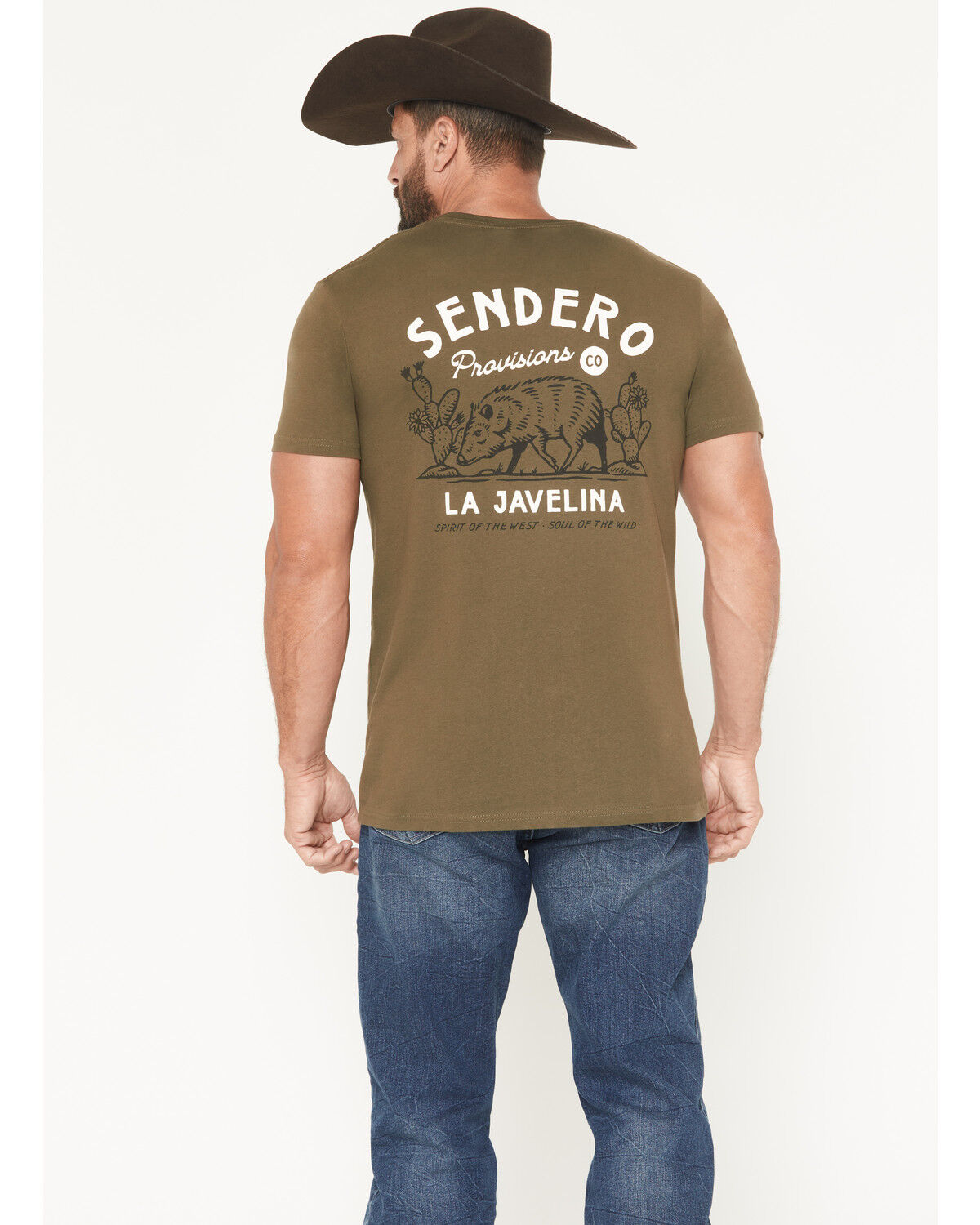 Image #1 - Sendero Provisions Men's La Javelina Short Sleeve Graphic T-Shirt, Olive, hi-res