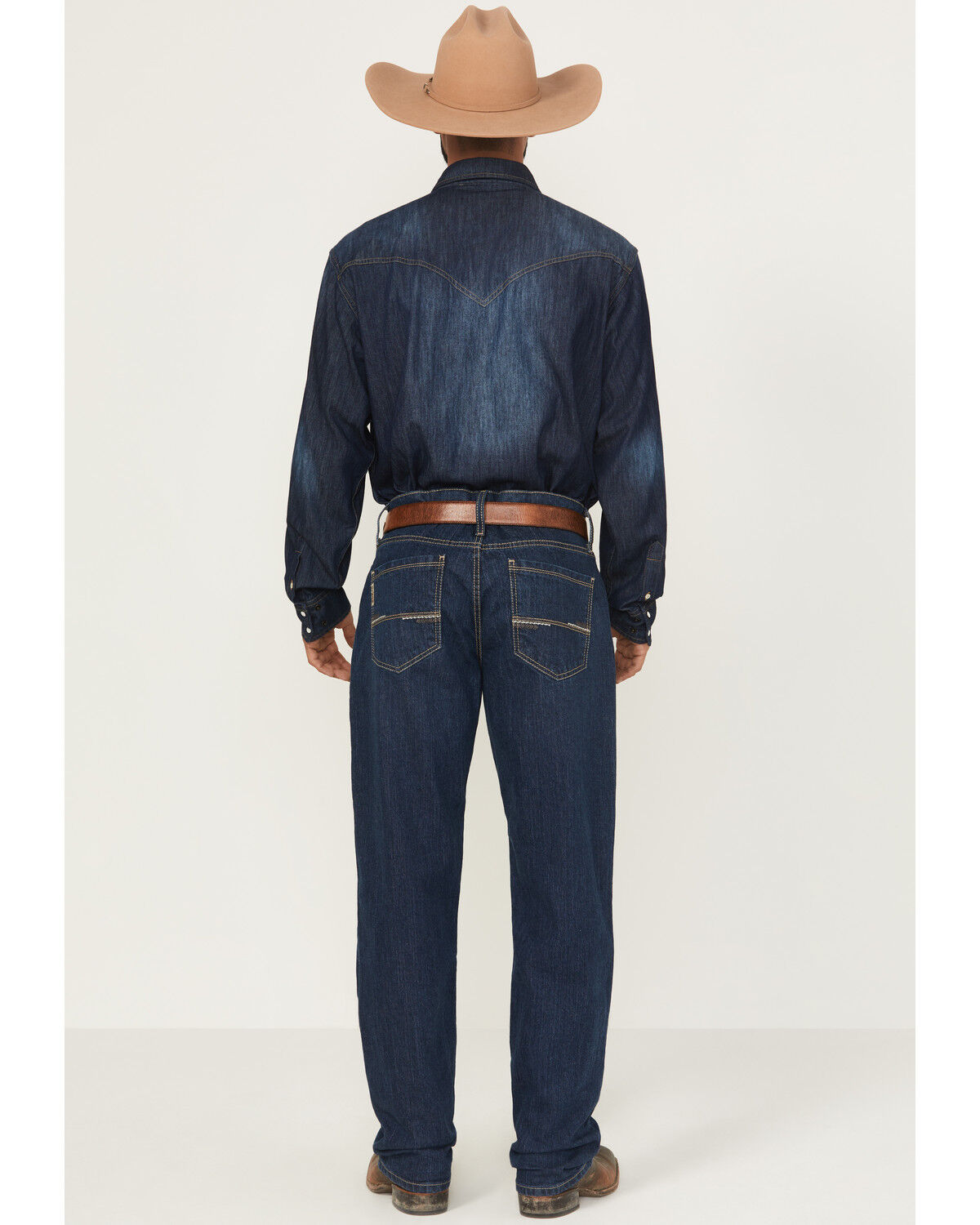 Image #3 - Cinch Men's Sawyer Dark Wash Loose Bootcut Stretch Denim Jeans, Indigo, hi-res