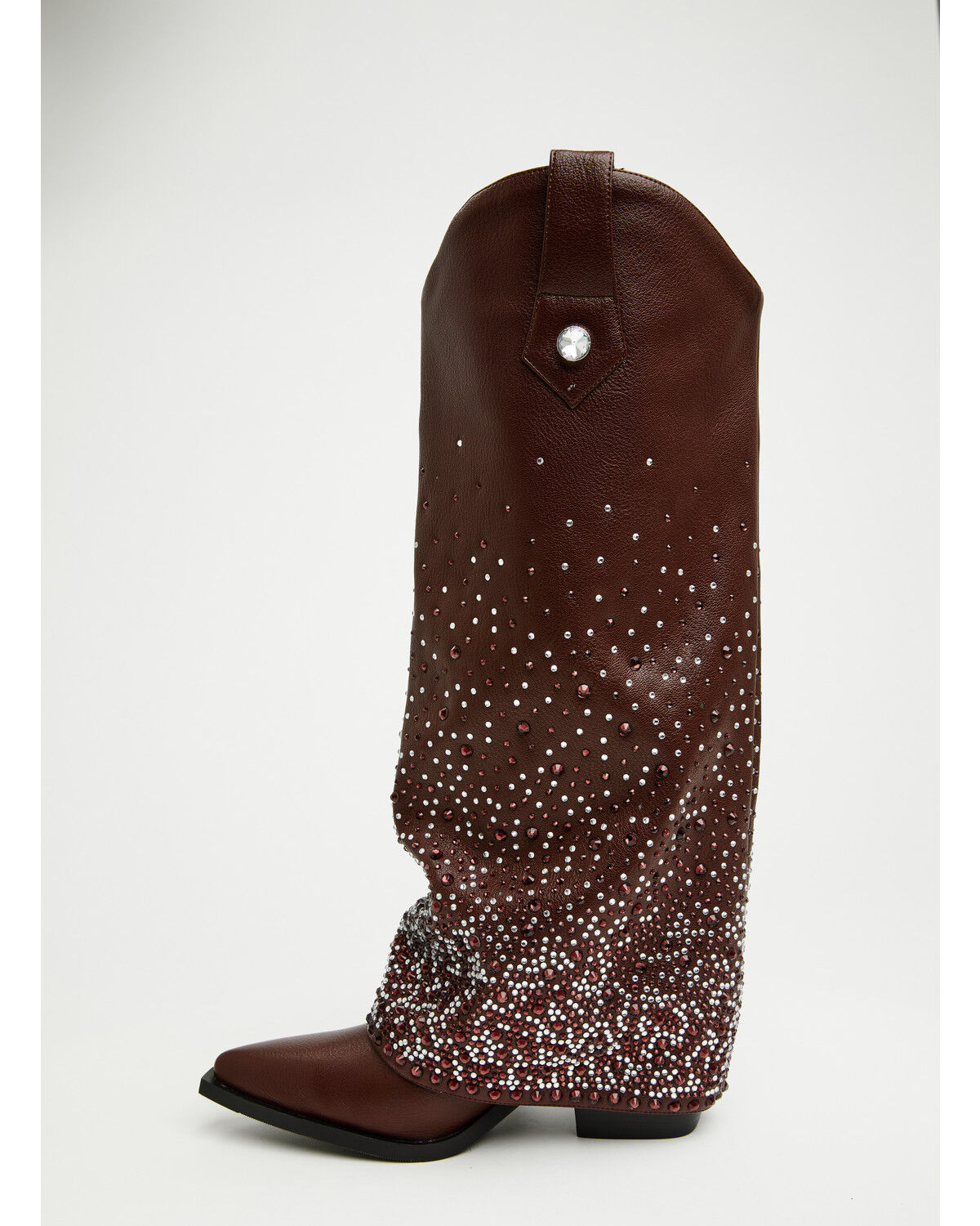 Image #3 - Azalea Wang Women's Beth Rhinestone Tall Fashion Boots - Snip Toe, Brown, hi-res