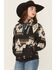 Image #1 - Ariat Women's Southwestern Print 1/4 Zip Pullover, Black, hi-res