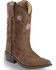 Image #1 - Shyanne Girls' Floral Embroidered Western Boots - Snip Toe, , hi-res